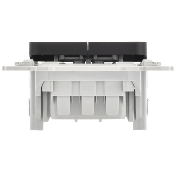 IEK FLITE Выключатель 2-клавишный 10А ВС12-1-0-ФлЧ черный IEK, FI-V20-0-10-1-K02