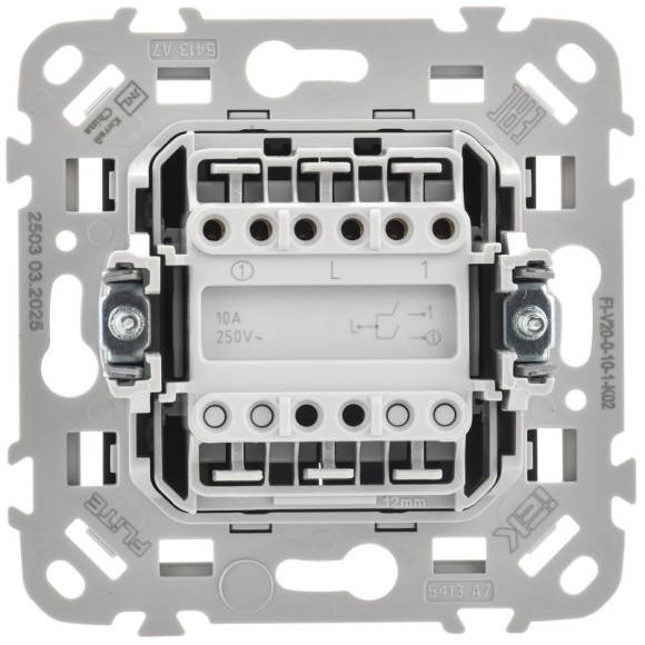 IEK FLITE Выключатель 2-клавишный 10А ВС12-1-0-ФлЧ черный IEK, FI-V20-0-10-1-K02