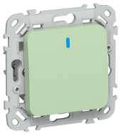 FLITE Выключатель 1-клавишный с индикацией 10А ВС11-1-1-ФлФ фисташковый IEK, FI-V10-1-10-1-K93