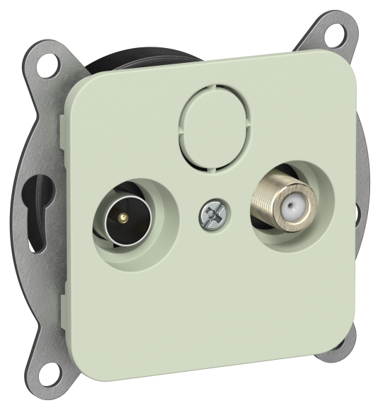 IEK FLITE Розетка 2-местная TV+SAT экранированная оконечная РТВс-2-1-1-ФлП панг IEK, FI-AF23-O-K92