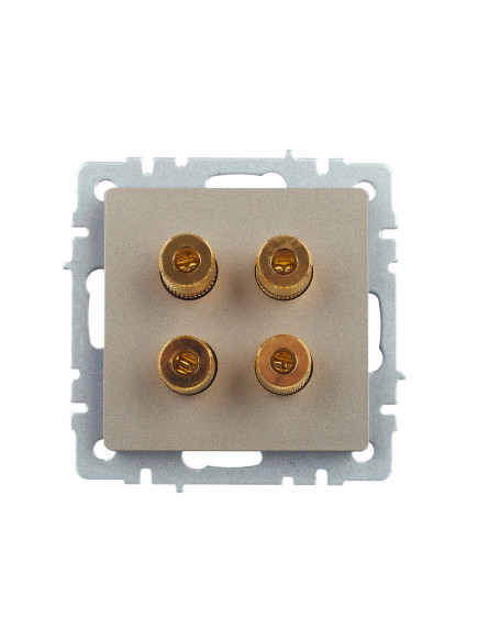 IEK BRITE Аудиорозетка 4-местная РА10-БрШ шампань , BR-S40-K37