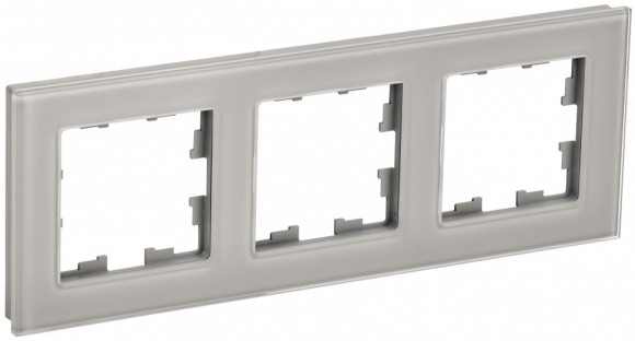 IEK BRITE Рамка 3 -местная РУ-3-2-БрД стекло дымчатый IEK, BR-M32-G-K30