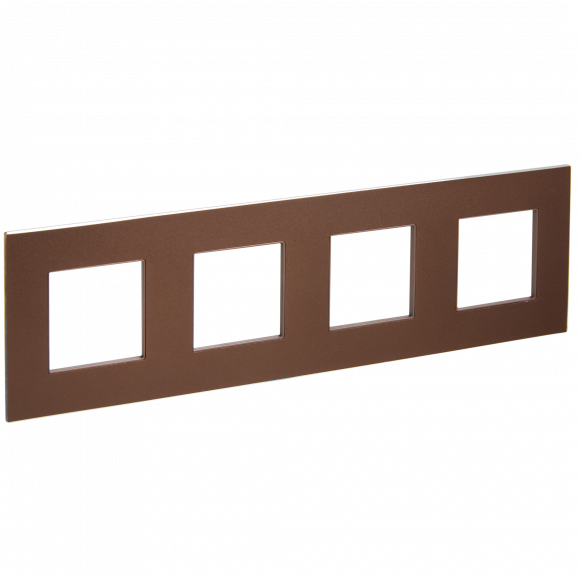 IEK SKANDY Рамка 4-местная SK-F34Br металл шоколад IEK, SK-M42-M-K30