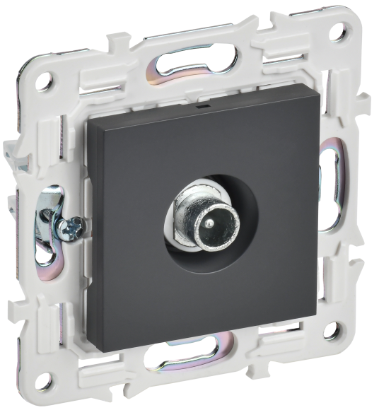 IEK SKANDY Розетка TV проходная SK-A17T титан , SK-A10-P-K48