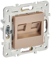 SKANDY Розетка компьютерная двойная RJ45 кат.6 SK-K04Sa песочный , SK-K20-2-K98