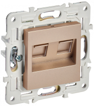 SKANDY Розетка компьютерная двойная RJ45 кат.6 SK-K04Sa песочный , SK-K20-2-K98