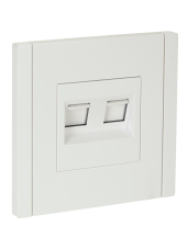 FORTE&PIANO Розетка компьютерная двойная RJ45 кат.5E FP233 белый , FP-K20-1-K01