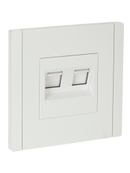 FORTE&PIANO Розетка компьютерная двойная RJ45 кат.5E FP233 белый , FP-K20-1-K01