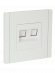 IEK FORTE&PIANO Розетка компьютерная двойная RJ45 кат.5E FP233 белый , FP-K20-1-K01