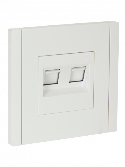 IEK FORTE&PIANO Розетка компьютерная двойная RJ45 кат.5E FP233 белый IEK, FP-K20-1-K01