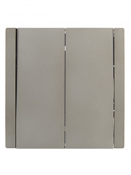 IEK FORTE&PIANO Выключатель 2-клавишный проходной 10А FP507 сталь , FP-V22-0-10-1-K46