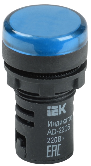 IEK Лампа AD22DS(LED)матрица d22мм синий 230В AC/DC IEK, BLS10-ADDS-230-K07 IEK Лампа AD22DS(LED)матрица d22мм синий 230В AC/DC IEK, BLS10-ADDS-230-K07