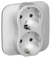 FLITE Розетка 2-местная с заземлением с защитными шторками 16А РСш12-0-А-ФлА алюминий IEK, FI-R24A-16-K47