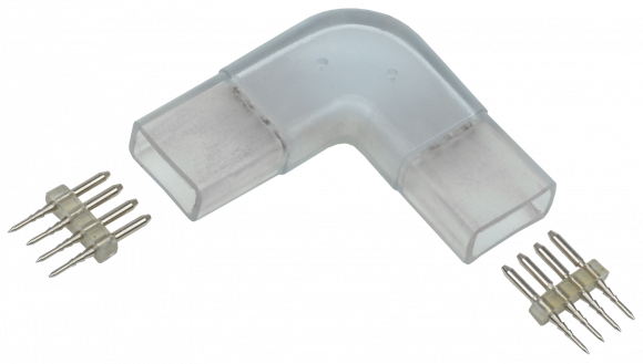 IEK Коннектор угловой 5шт RGB 14мм (разъем-разъем) IEK, LSCON14-RGB-220-05