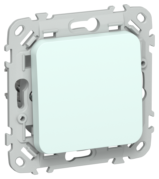 IEK FLITE Выключатель 1-клавишный кнопочный проходной 10А ВС61-2-0-ФлХЛ холодный лед IEK, FI-V18-0-10-1-K94