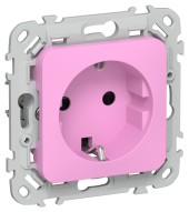 FLITE Розетка с заземлением с защитными шторками 16А РСш11-0-ФлПр пурпурный IEK, FI-R14-16-K99