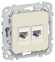 IEK FLITE Розетка 2-местная компьютерная RJ45 категория 5Е UTP РК5е-2-0-ФлСл сливочный IEK, FI-K22-1-K86
