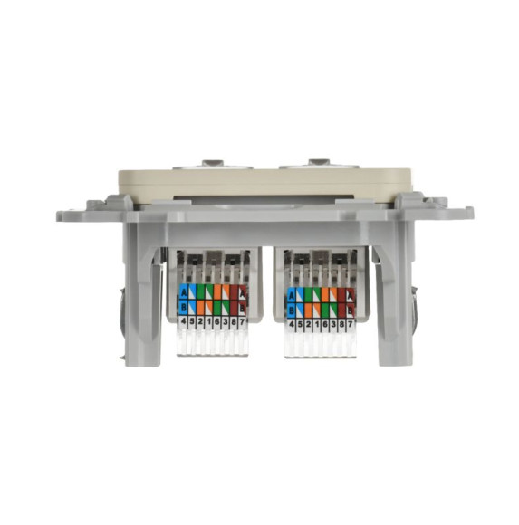 IEK FLITE Розетка 2-местная компьютерная RJ45 категория 5Е UTP РК5е-2-0-ФлСл сливочный IEK, FI-K22-1-K86