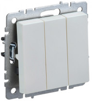 BRITE Выключатель 3-клавишный 10А ВС10-3-0-БрЖ жемчуг IEK, BR-V30-0-10-K36 BRITE Выключатель 3-клавишный 10А ВС10-3-0-БрЖ жемчуг IEK, BR-V30-0-10-K36