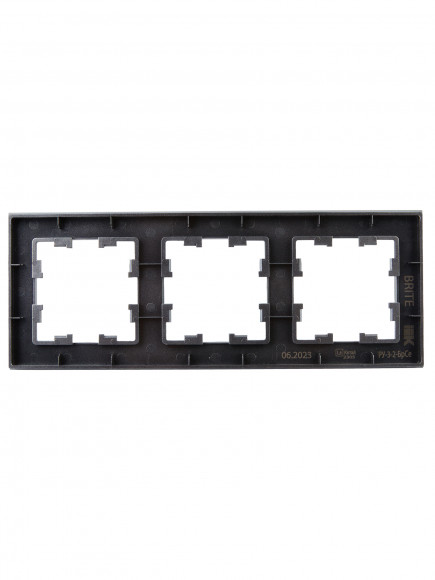 IEK BRITE Рамка 3 -местная РУ-3-2-БрСе стекло серый , BR-M32-G-K03