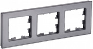 BRITE Рамка 3 -местная РУ-3-2-БрСе стекло серый , BR-M32-G-K03