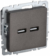 BRITE Розетка USB A+A 5В 3,1А РЮ10-1-БрТБ темная бронза IEK, BR-U21-D31-K45