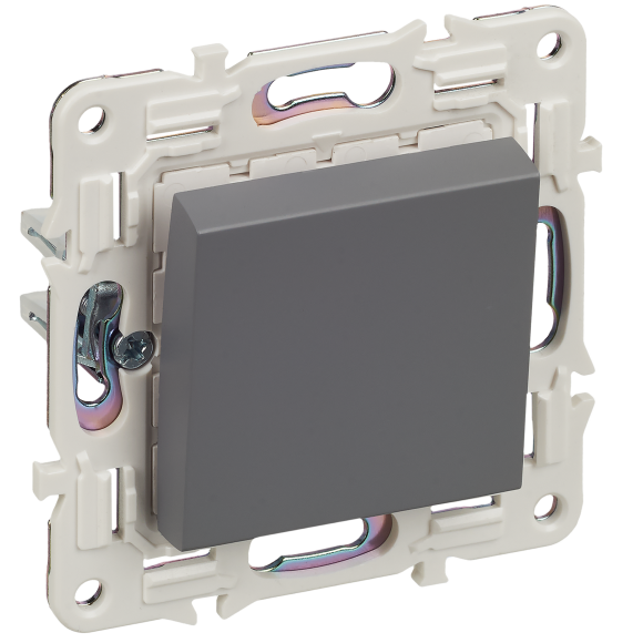 IEK SKANDY Выключатель 1-клавишный перекрестный 10А SK-V03Gr серый , SK-V13-0-10-K03