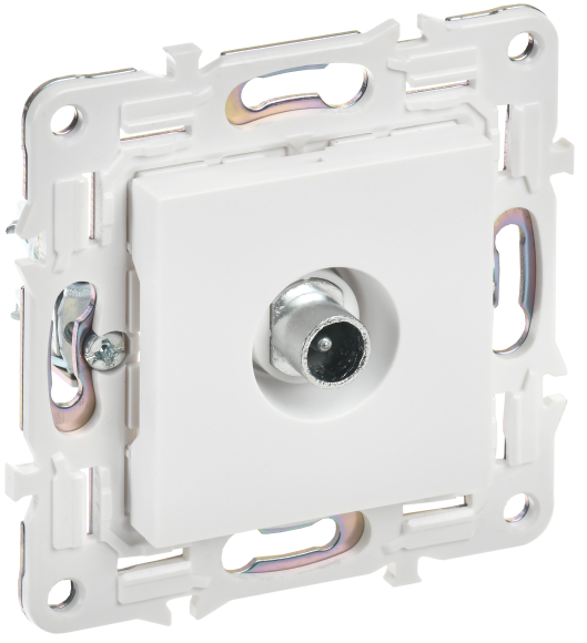 IEK SKANDY Розетка TV проходная SK-A17W арктический белый , SK-A10-P-K01