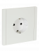 IEK FORTE&PIANO Розетка 1-местная с заземлением с защитными шторками безвинтовое крепление 16А FP213 белый , FP-R14-16-1-K01