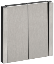 FORTE&PIANO Выключатель 2-клавишный 10А FP705M металл никель IEK, FP-V20-0-10-1-M-K50