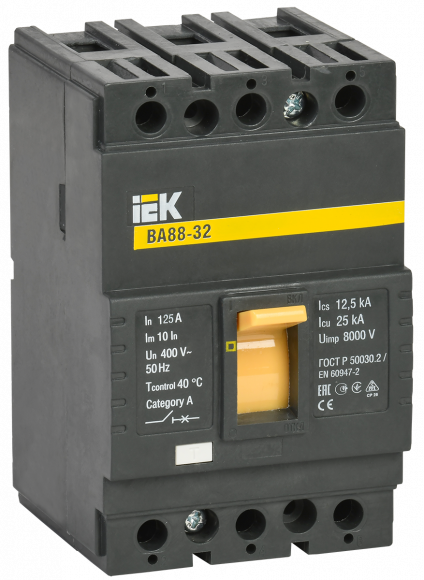 IEK Автоматический выключатель ВА88-32 3Р 125А 25кА IEK, SVA10-3-0125