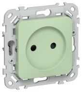 FLITE Розетка без заземления с защитными шторками безвинтовое крепление 10А РСш01-1-ФлФ фисташковый IEK, FI-R13-10-1-K93