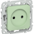 FLITE Розетка без заземления с защитными шторками безвинтовое крепление 10А РСш01-1-ФлФ фисташковый IEK, FI-R13-10-1-K93