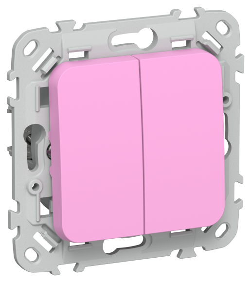 IEK FLITE Выключатель 2-клавишный проходной 10А ВС62-1-0-ФлПр пурпурный IEK, FI-V22-0-10-1-K99