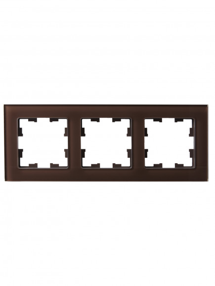 IEK BRITE Рамка 3 -местная РУ-3-2-БрТБ стекло темная бронза , BR-M32-G-K45
