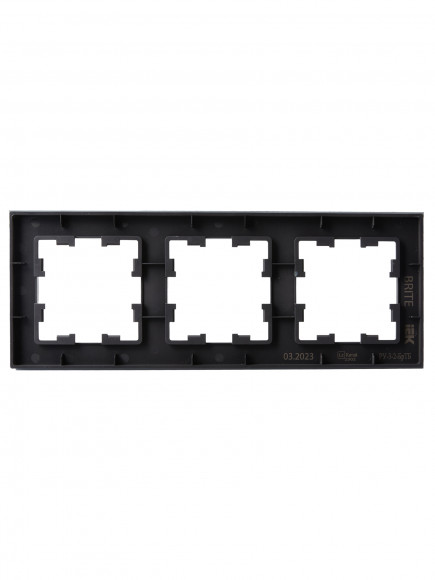 IEK BRITE Рамка 3 -местная РУ-3-2-БрТБ стекло темная бронза , BR-M32-G-K45
