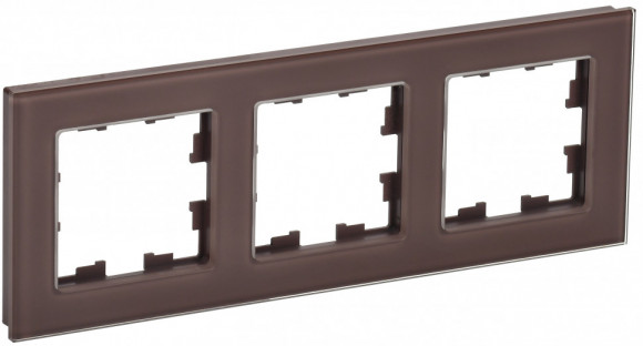 IEK BRITE Рамка 3 -местная РУ-3-2-БрТБ стекло темная бронза IEK, BR-M32-G-K45