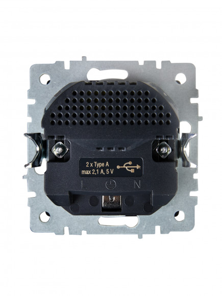 IEK BRITE Розетка 1-местная с заземлением с защитными шторками 16А с USB A+A 5В 2,1А РЮш10-1-БрЖ жемчуг , BR-R14-16-U21-D21-K36