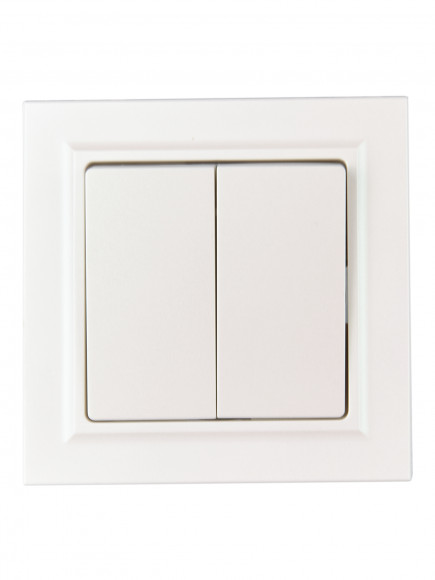 IEK BRITE Выключатель 2-клавишный 10А в сборе ВСР10-2-0-БрЖ жемчуг , BR-V20-0-10-K36-F
