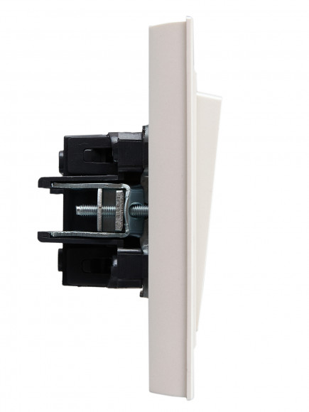 IEK BRITE Выключатель 2-клавишный 10А в сборе ВСР10-2-0-БрЖ жемчуг , BR-V20-0-10-K36-F