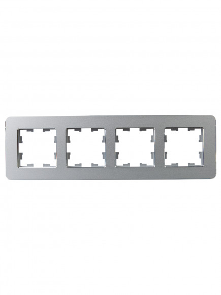 IEK BRITE Рамка 4-местная РУ-4-1-Бр металл алюминий RE IEK, BR-M42-M-01-K47