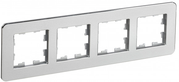 IEK BRITE Рамка 4-местная РУ-4-1-Бр металл алюминий RE IEK, BR-M42-M-01-K47