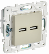 SKANDY Розетка USB A+A 3,1А SK-R15B бежевый , SK-U21-D31-K10
