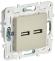 IEK SKANDY Розетка USB A+A 3,1А SK-R15B бежевый , SK-U21-D31-K10