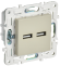 IEK SKANDY Розетка USB A+A 3,1А SK-R15B бежевый , SK-U21-D31-K10