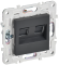 IEK SKANDY Розетка компьютерная двойная RJ45 кат.6 SK-K04T титан , SK-K20-2-K48