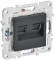 IEK SKANDY Розетка компьютерная двойная RJ45 кат.6 SK-K04T титан , SK-K20-2-K48