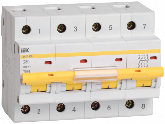 IEK KARAT Автоматический выключатель ВА47-100 4P C 35А 10кА IEK, MVA40-4-035-C