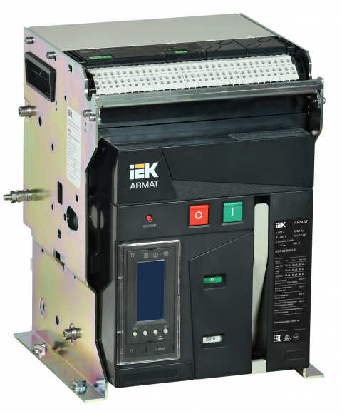 IEK ARMAT AR-A2N TY08 3P F HR Выключатель автоматический воздушный 66кА расцепитель TY 800А 3P стационарный с аксессуарами ~220-240В: реле отключения, реле включения, моторный привод IEK, AR-ACB-3FA-066-0800A-TYCF