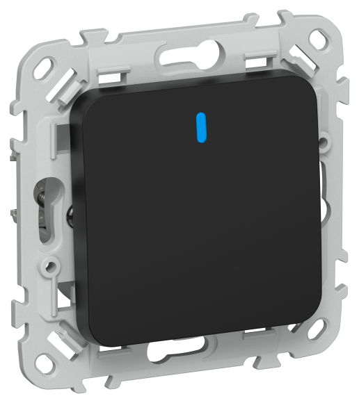 IEK FLITE Выключатель 1-клавишный кнопочный проходной с индикацией 10А ВС61-2-1-ФлЧ черный IEK, FI-V18-1-10-1-K02